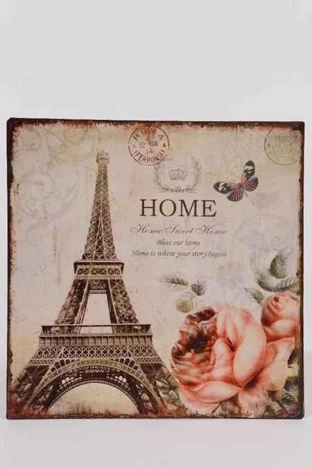 zinc wall sign w Paris print