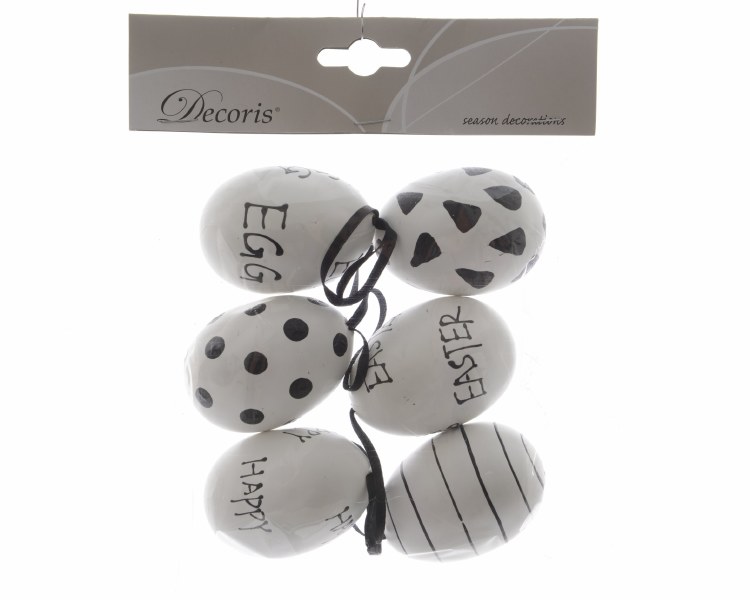 Easter Foam Egg with Hanger Assorted x6 (6cm)