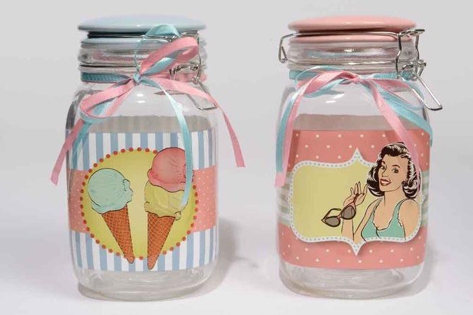 Glass preserving jar (2 assorted/Ice)