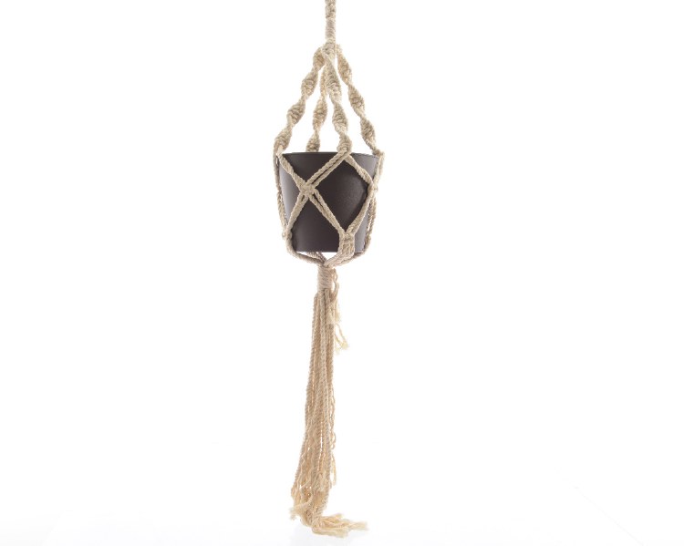 Cotton macrame including 1 pot