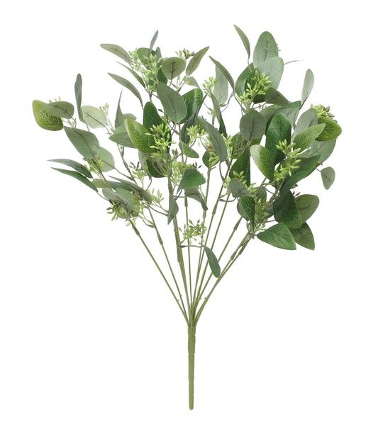 Artificial Seeded Eucalyptus Bush Green 19"