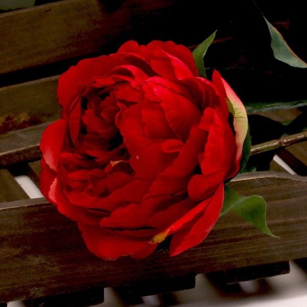 Artificial Single Peony Red 68cm