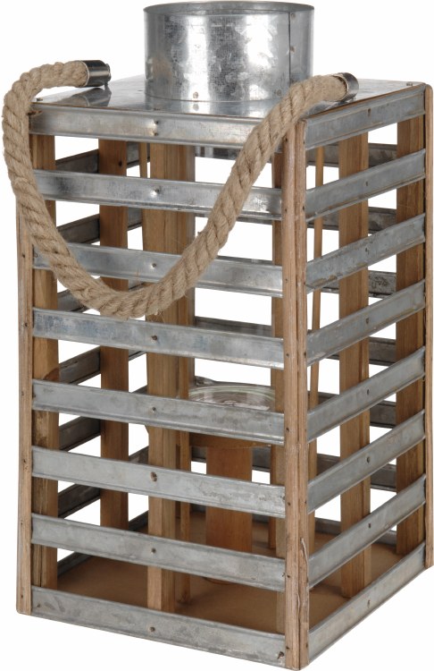 Lantern Wood With Metal