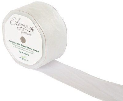 Finesse wired ribbon (50mm x 20m/White)