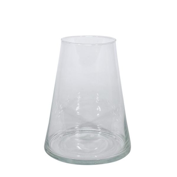 Glass Vase Pyramid Hot Cut (20x16x9.8cm)