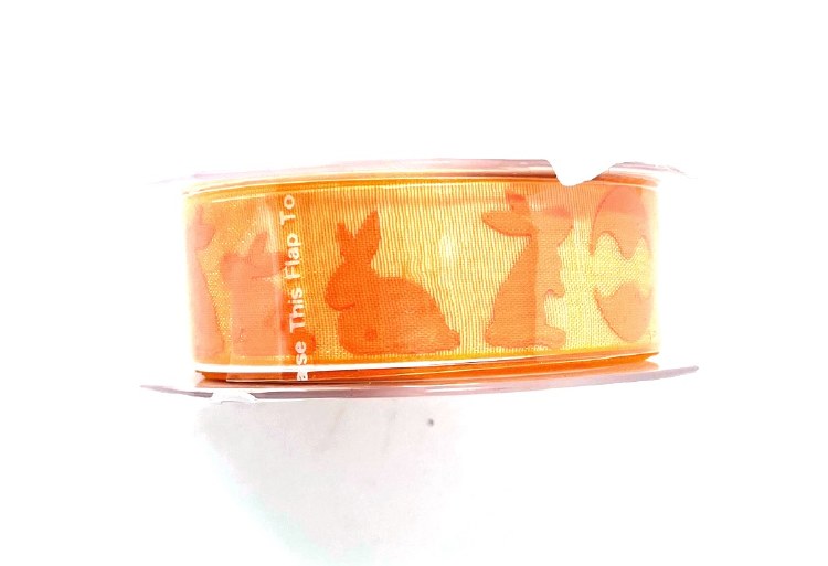 Easter Ribbon Spring bunny Orange (22mm)