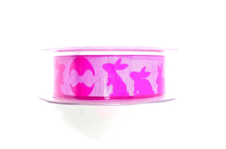 Easter Ribbon Spring Bunny Fuchsia (22mm)