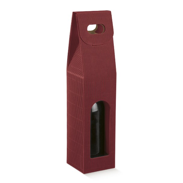 1 Bot. Wine Carrier Wavy Burgundy - Onda Bordeaux
