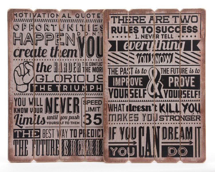 MDF sign quotes (2 assorted)