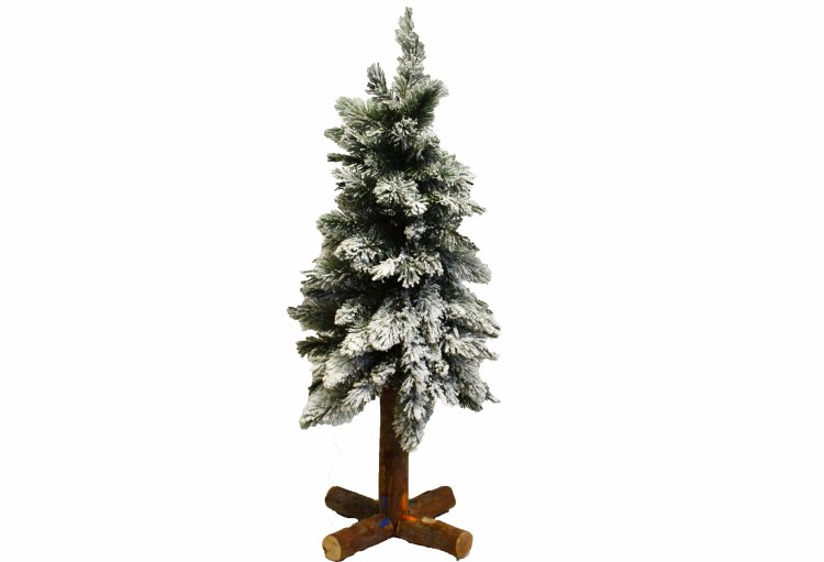 Flock Mixed Sugar Pine w Wood Stand 150cm