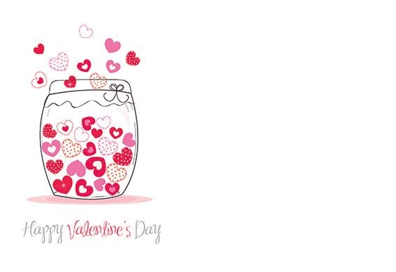 Card Happy Valentines Day - Jar of Hearts