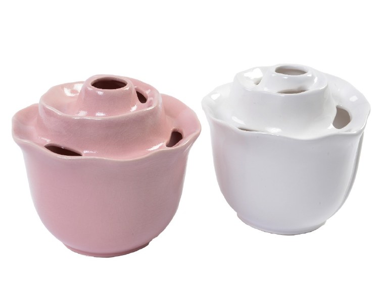 porcelain vase rose 2col ass