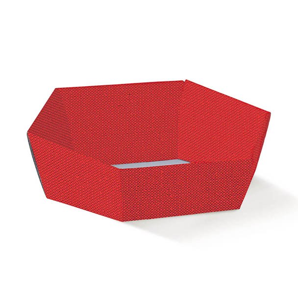 Red Tray Hexagon -Vassoio E. Lino Rosso(38x30x10)