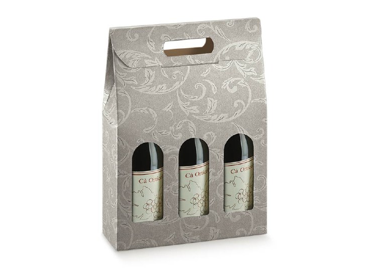3 Bot. Wine Carrier Dove Gray - Damascato T