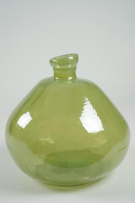 Recycled glass wide vase organic