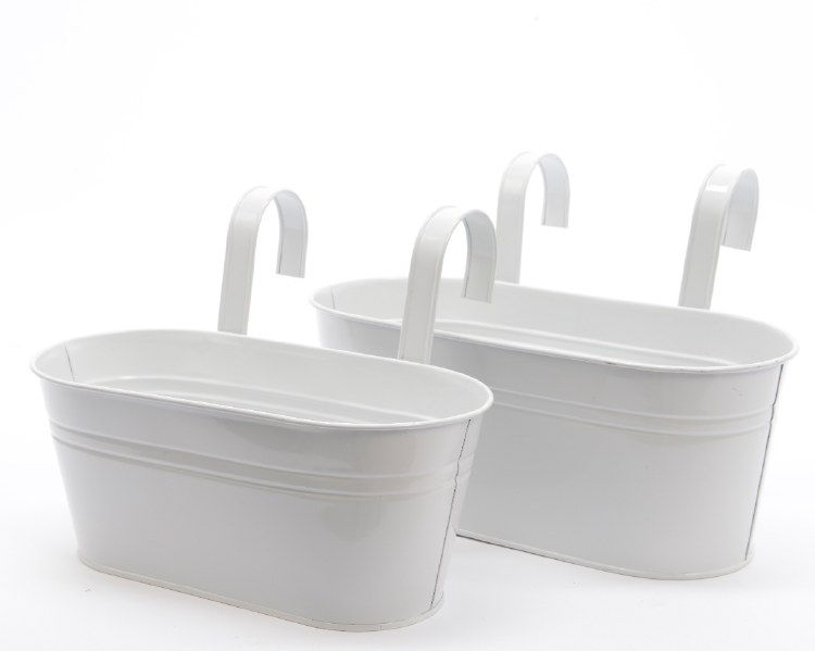 zinc planter with handles