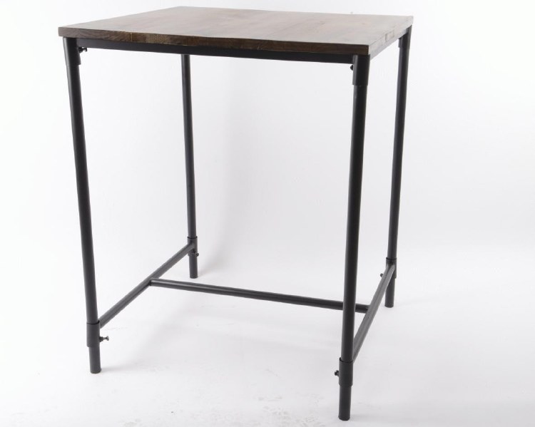 Iron Table with Pinewood Top (80cm)