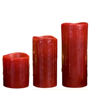 Led Waving Candle Red 9x15cm