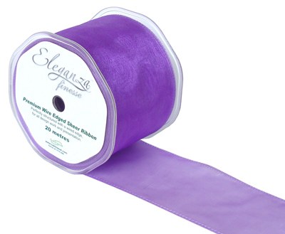 Finesse wired ribbon (70mm x 20m/Purple)