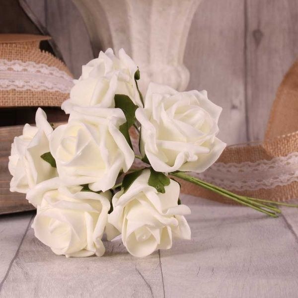 Foam Tea Rose x6 White