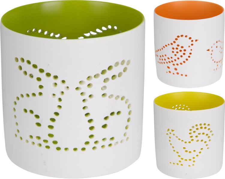 Tealight holder easter (7cm/3 assorted)
