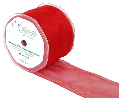 Finesse Wired Ribbon (70mm x 20m/Red)