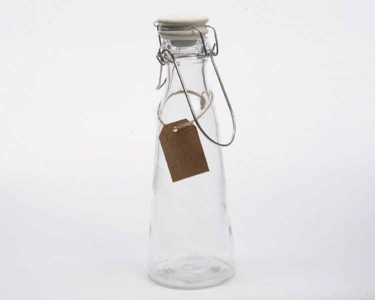 glass bottle w stop with label