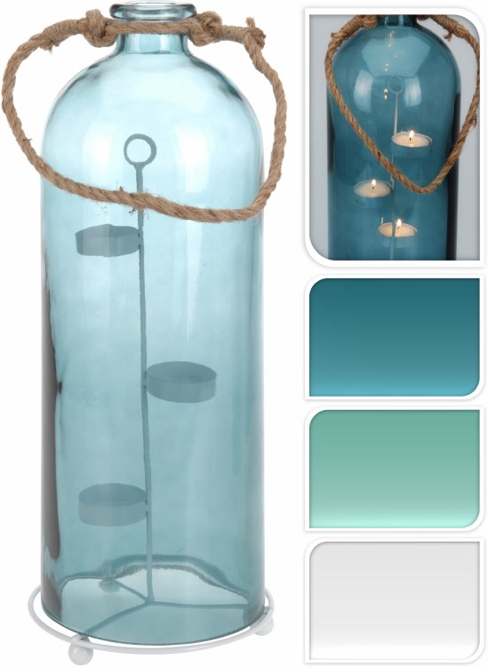TEALIGHTHOLDER METAL WITH GLAS