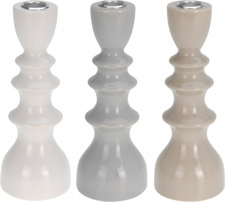CANDLEHOLDER 7X20CM 3ASS CLR