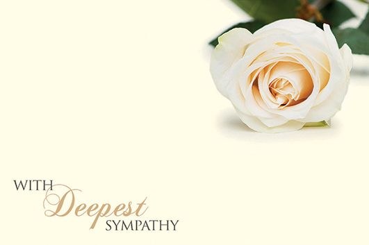 Card With Deepest Sympathy - Ivory Rose