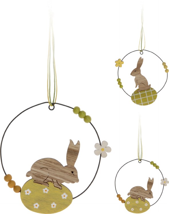 Rabbit in Metal Ring Assorted (21cm)