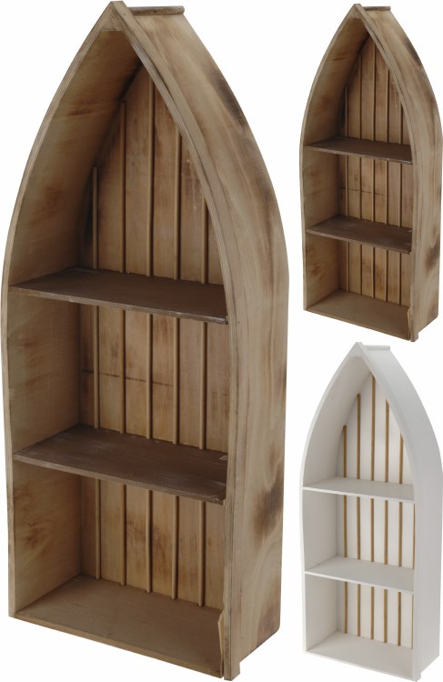 DISPLAY RACK WOOD BOAT SHAPE
