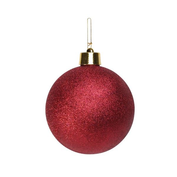 Shatterproof Bauble 20cm Shiny Burgundy Glitter