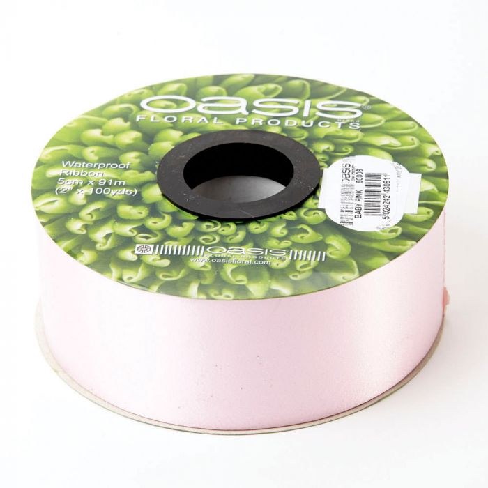 Poly Ribbon Satin Baby Pink (4.8cm x 91m)