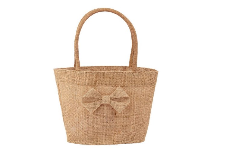 Faith Jute Bag w Bow Natural