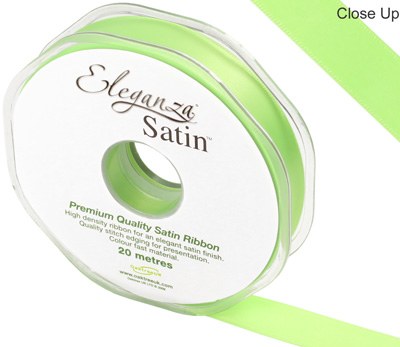 Double Faced Satin 15mm Lime Green