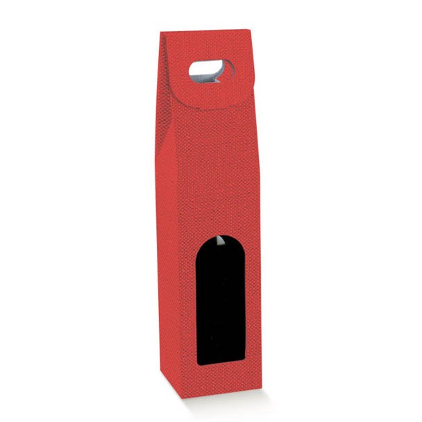 1 Bot. Wine Carrier Linen Red - Lino Rosso