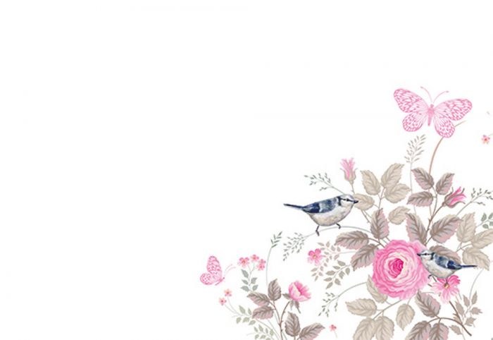 Card Blank - Vintage Rose Butterflies