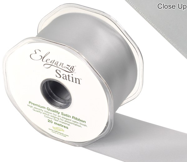 Double Faced Satin 50mm Silver