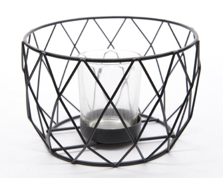 Iron tealightholder geometric