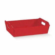 Red Tray Linen - Cesto Lino Rosso (40x30x12cm)