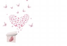 Card Blank - Pink Butterflies Flying Out (x50)