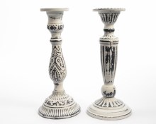 iron candlehold embossed