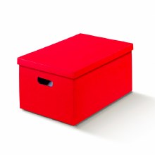 Box with Lid Silk Red - Seta Rosso (40x46x23cm)