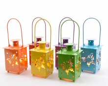 LED metal lantern (6 colours assorted) bo ou