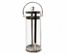 alu round lantern with glass