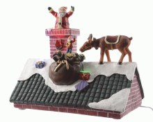 LED Santa on rooftop ind GB t