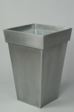 zinc planter square with rim