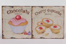 Zinc wall sign with cupcake