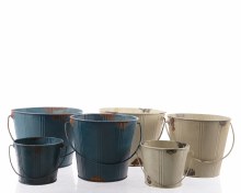 Zinc bucket with handle (2 colours assorted)